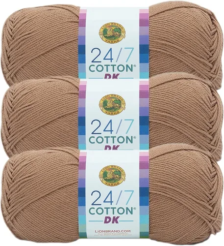 Vista 11 de Lion Brand Yarn Estampados DK de algodón 24/7, hilo para tejer, ganchillo y manualidades, azul, paquete de 1 Cotton Yarn for Knitting, Crochet
