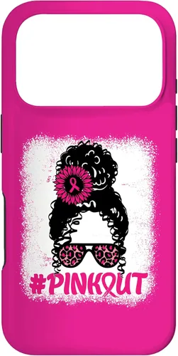 Vista 30 de iPhone 16 desordenado moño desgastado cinta rosa rosa hacia fuera caso cáncer de mama