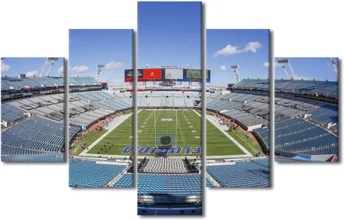 Vista 27 de TUMOVO Allegiant Stadium Arte de Lienzo para Pared de Sala de Estar Equipo de Fútbol Americano Pintura Moderna Nevada Las Vegas Cuadro Deportivo