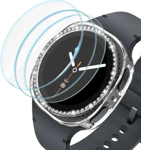 Vista 20 de DEALELE Paquete de 1 + 3 fundas compatibles con Samsung Galaxy Watch 7 Ultra (1.772 pulgadas), funda protectora de policarbonato transparente