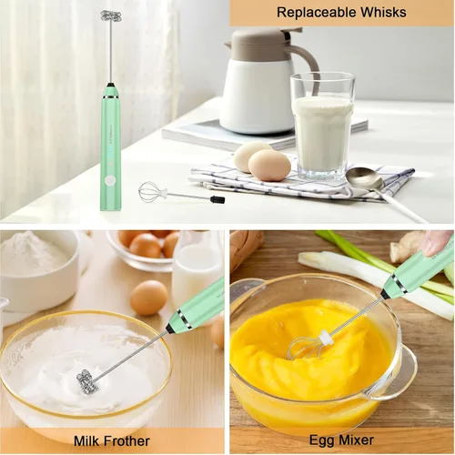 Vista 6 de Philorn - Varilla espumadora de leche recargable eléctrica de mano, batidor mini para café con leche, capuchino, frappé, matcha, chocolate caliente