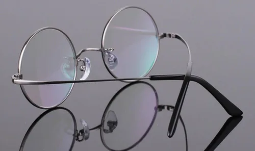 Vista 9 de Agstum Marco de gafas ópticas redondas retro de titanio puro 44-24-140