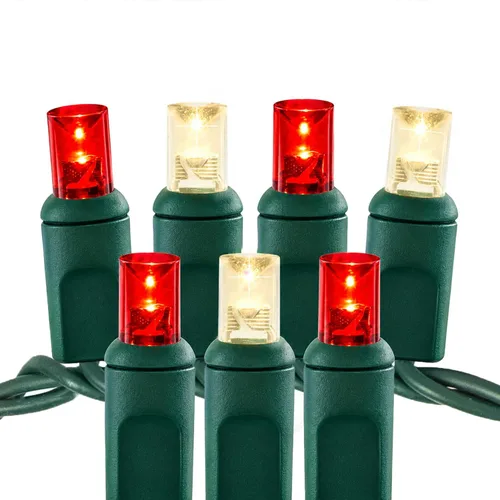 Vista 11 de Luces LED de Navidad Pro – 50 unidades de luces de cadena cónicas de ángulo amplio – Juego de luces festivas profesionales para interiores