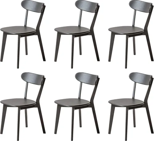 Vista 18 de Sillas de comedor 100% de madera maciza de roble - Sillas de cocina, silla de estudio de diseño moderno clásico para una vida elevada (Negro-1)