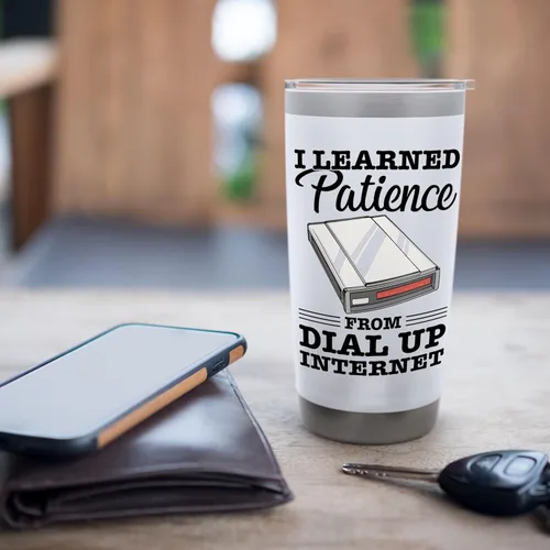 Vista 7 de 90s Nostalgia Retro 90s Dial Up Internet Vintage Stainless Steel Insulated Tumbler