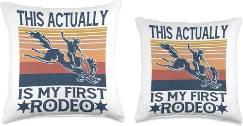 Vista 3 de This Actually Is My First Rodeo Country Life Howdy Vintage Throw Pillow