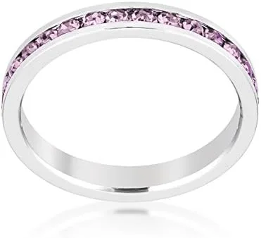 Vista 3 de Kate Bissett Anillos apilables con cristales de Swarovski, piedra natalicia