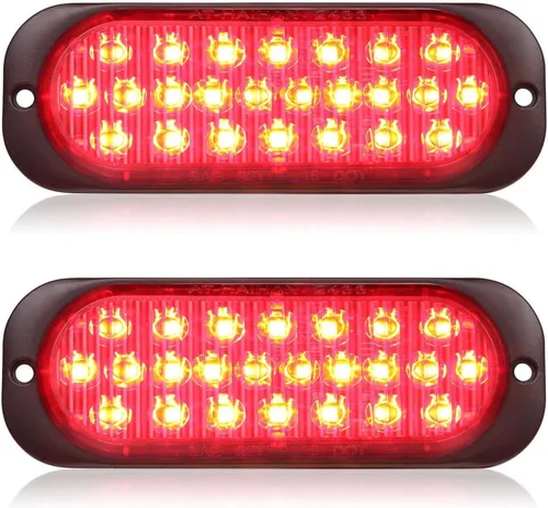Vista 11 de Paquete de 2 luces LED ámbar de aluminio para remolque, señal de giro, freno de estacionamiento, luces de montaje en superficie impermeables