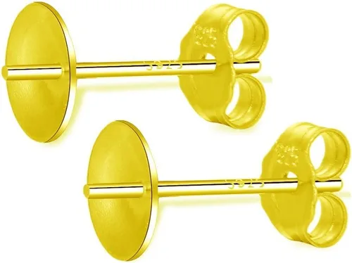 Vista 8 de Adabele SS321-3 - 10 piezas de pendientes de plata esterlina chapada en oro amarillo real, 0.035 in, pin de 0.118 in (0.12 pulgadas), pegamento