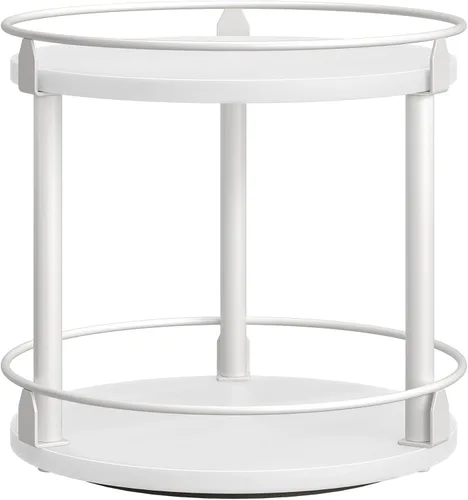Vista 18 de YATINEY Organizador Lazy Susan, Estante Giratorio para Especias, Organizador de Mesa Giratoria para Especias de 2 Niveles, Soporte Industrial