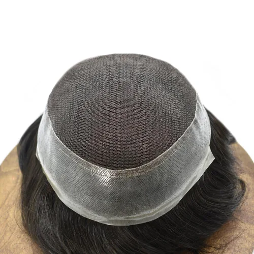 Vista 5 de Toupee For Men Real Human Hair Mens Toupee Hair Replacement System Swiss Lace Toupee For Men Natural Human Hair Piece Mens Toupee6*8"-90% density#2