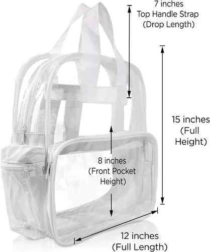 Vista 66 de DALIX Bolsas de mochila transparentes de plástico liso dorado