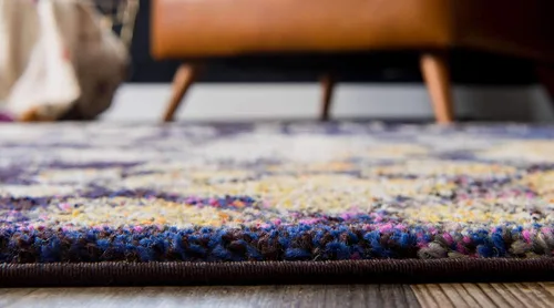 Vista 3 de Unique Loom Vita Collection - Alfombra tradicional saturada de medallones florales saturados sobre teñidos, 2 pies 2 pulgadas x 3 pies, azul Azul
