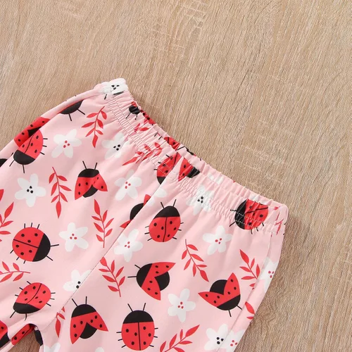 Vista 6 de FIOMVA Conjunto de ropa de 3 piezas con estampado de corazón para bebé recién nacida, para el día de San Valentín