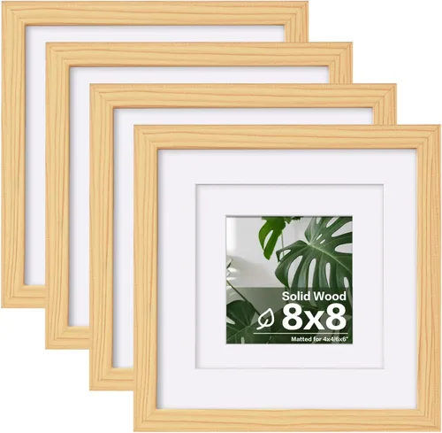 Vista 88 de Egofine - Marcos de fotos de 4 x 6 pulgadas (4 unidades) cubiertos por plexiglás, para fotos de 3 x 4.5 pulgadas / 3.5 x 5 pulgadas con paspartú