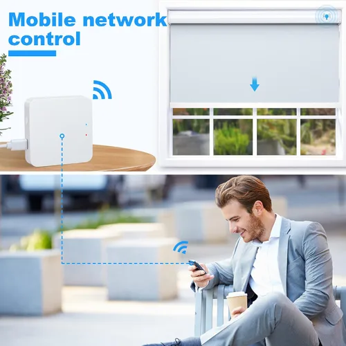 Vista 3 de Smart Zigbee Hub para persianas motorizadas JaeJaes funciona para persianas inteligentes opacas para ventanas, compatible con Alexa