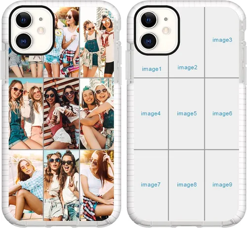 Vista 38 de Funda de teléfono personalizada para iPhone 11, diseño personalizado de fotos de collage de múltiples imágenes, resistente a los golpes, resistente