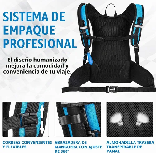 Vista 4 de Mochila de hidratación para senderismo con bolsa de agua - Miracol Bolsa de agua aislada con vejiga de 2L