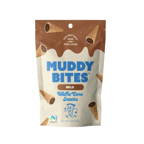 Vista 8 de Muddy Bites - Chocolate Oscuro - Bocados de Cono de Waffle Rellenos Tamaño Bocado para Aperitivo o Postre Hechos con Azúcar de Caña, Kosher