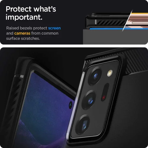 Vista 5 de Spigen Armadura Resistente Diseñada para Funda Samsung Galaxy Note 20 Ultra 5G (2020) - Negro Mate Armadura robusta
