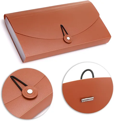 Vista 6 de BTSKY Carpeta de Archivos Expansible - 13 Bolsillos Carpeta de Archivo Acordeón Pequeña Carpeta Expandible Soporte para Tarjetas y Boletos Carpeta