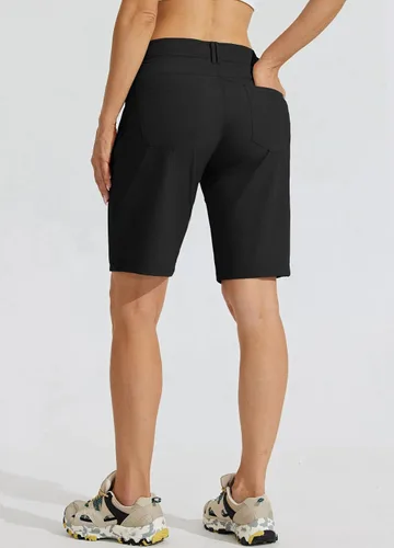 Vista 2 de Willit Women's 10" Hiking Golf Long Shorts Quick Dry Athletic Outdoor Summer Shorts with Pockets