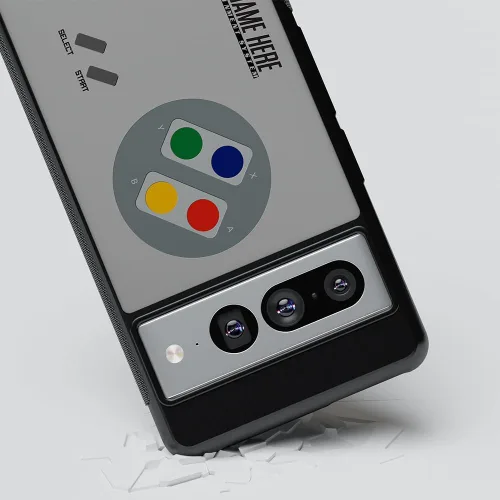 Vista 4 de Funda de goma negra personalizada con controlador de videojuegos retro compatible con Google Pixel 10, 10 Pro, 10 Pro XL, 9a, 9 Pro, Pixel 9, Pixel