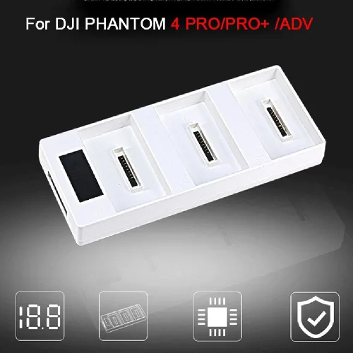 Vista 8 de 3 en 1 3 ranuras multi pantalla digital batería cargador rápido base base base adaptador para DJI Phantom 4 Pro/Adv/Pro+ accesorio parte