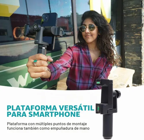Vista 2 de Movo PR-3 - Soporte giratorio para teléfono inteligente con posiciones verticales y horizontales, correa de muñeca, montaje de trípode, soporte