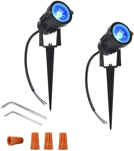 Vista 11 de Youngine - Juego de 2 luces LED COB de 5 W para exteriores IP65, impermeables, con soporte de púas y enchufe de EE. UU. para bandera al aire libre