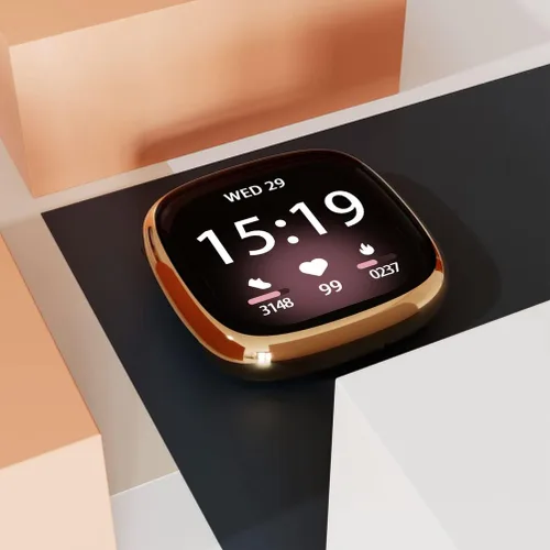 Vista 6 de Funda protectora de pantalla compatible con Fitbit Versa 4/Sense 2, funda protectora completa de TPU para reloj inteligente Sense 2/Versa 4