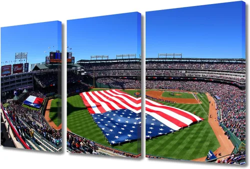 Vista 71 de TUMOVO Arte de pared en lienzo para estadio deportivo, arte de pared de campo Wrigley en Chicago, pinturas de Chicago, impresiones sobre lienzo