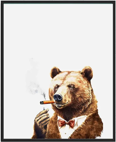 Vista 34 de WIldlife - Póster impreso de pez pescador, impresiones abstractas de animales de acuarela, obras de arte de naturaleza para sala de estar