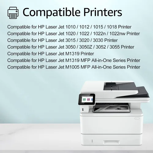 Vista 2 de greencycle Cartucho de tóner de repuesto 12A compatible con HP 12A Q2612A (negro) Laserjet 1010 1012 1018 1020 1022 1022N 3015 3030 3052 3055 M1005