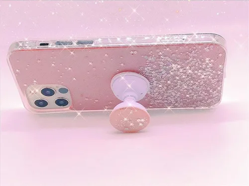 Vista 9 de Funda diseñada para iPhone 13 Pro Max para mujeres y niñas, con purpurina, bonitas, con soporte, funda protectora suave para teléfono para iPhone 13