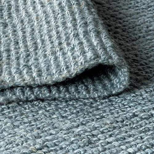 Vista 8 de JONATHAN Y Alfombra de yute tejida a mano con borlas color azul claro/gris, 5x8, Pata, estilo bohemio, rústico, de cabaña, fácil de limpiar