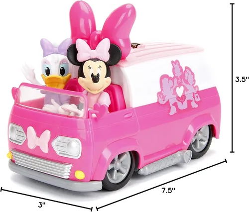 Vista 8 de Jada Juguetes Disney Junior Minnie Mouse Happy Helper's Van RC/Radio Control Vehículo de juguete, rosa/blanco