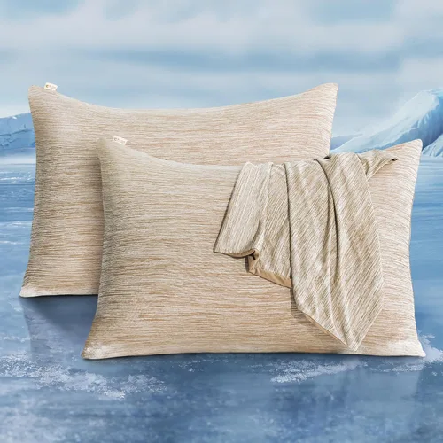 Vista 29 de LUXEAR Fundas de almohada refrescantes para durmientes acalorados, Arc-Chill Q-Max de doble cara mejorada > 0.5 Funda de almohada de satén