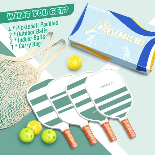 Vista 6 de Pickleball Paddles,USAPA Approved Pickleball Paddles Set Premium Pickleball Paddle, 4 Pickleball Balls & 1 Carry Bag Gifts for Women Men Beginners &