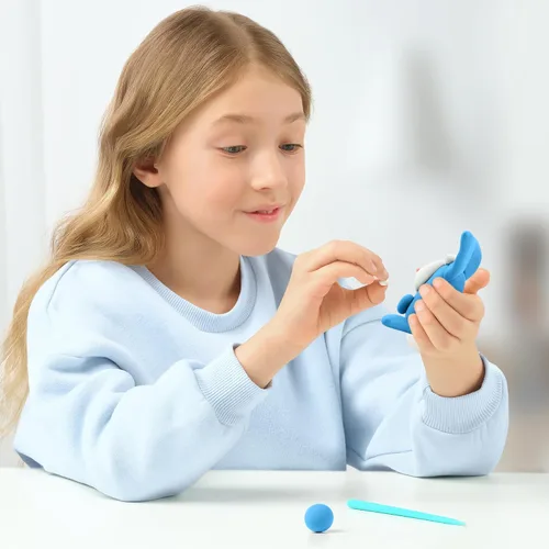 Vista 4 de HEY CLAY Colorido modelado de arcilla seca al aire para niños 6 latas con divertidas instrucciones interactivas aplicación - Actividades para niños