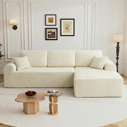 Vista 28 de Sofás seccionales de nube deshuesada de 95 pulgadas para sala de estar, cómodo y esponjoso sofá de espuma viscoelástica en forma de L, sofá modular