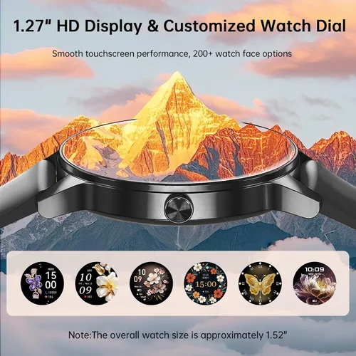 Vista 6 de Relojes inteligentes para hombres y mujeres (respuesta/hacer llamadas), pantalla HD de 1.27 pulgadas con monitor de frecuencia cardíaca/sueño, más