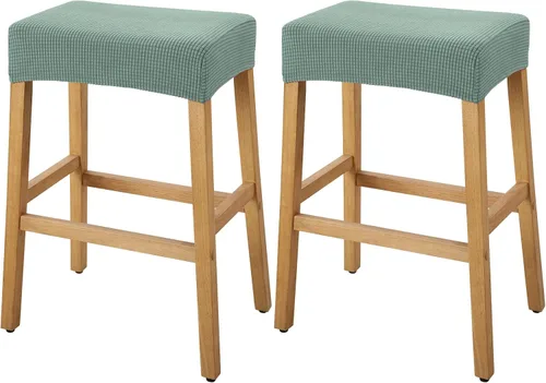 Vista 61 de YISUN Fundas de taburete rectangulares, paquete de 2 fundas elásticas impermeables para asiento de silla de montar, taburetes de bar, sillas de bar