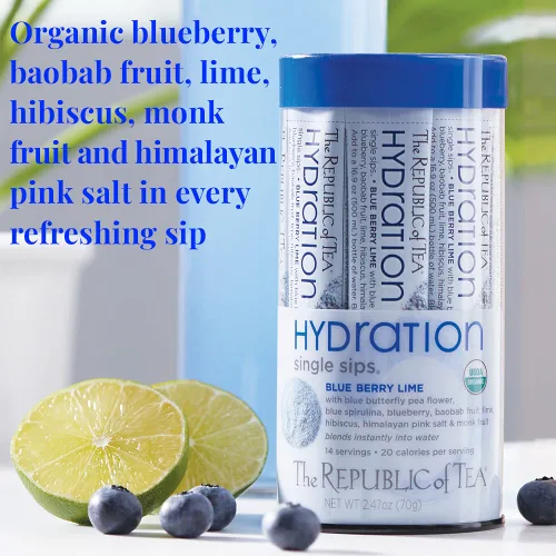 Vista 3 de The Republic of Tea Hydration Blue Berry Lime - Bebidas individuales, 14