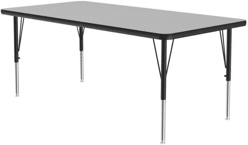 Vista 44 de Correll Mesa rectangular de actividades para el aula de 24 x 48 pulgadas, altura ajustable (19 a 29 pulgadas), parte superior de granito gris, borde