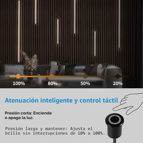 Vista 3 de Kit de iluminación empotrada LED Art3d - 6 piezas de luz LED blanca autoadhesiva con interruptor inteligente, luz táctil de 3000k para paneles
