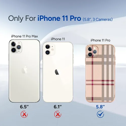 Vista 2 de Funda para iPhone 11 Pro, Funda de Teléfono de Cuero de Moda, Soporte de Teléfono Protector de TPU Suave con Protección contra Caídas para Mujeres