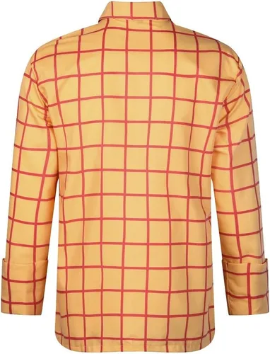 Vista 2 de PAINEOMN Camisa Woody para hombre, chaleco Woody, vaqueros, disfraz de Halloween, cosplay, adulto, manga larga, camisa a cuadros con botones