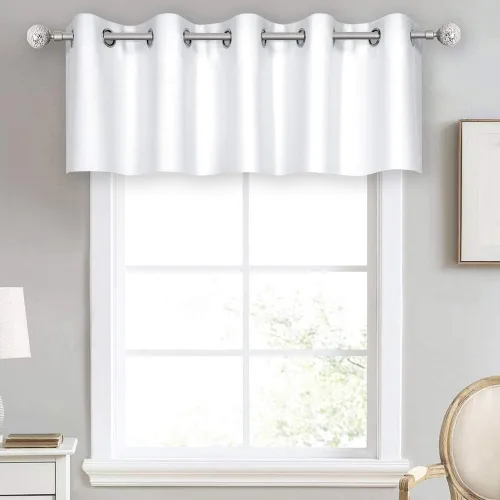 Vista 57 de DECOVSUN Cenefa de cortina opaca amarilla brillante para ventanas de cocina, cenefa opaca con ojales para dormitorio, cenefa corta y recta para sala