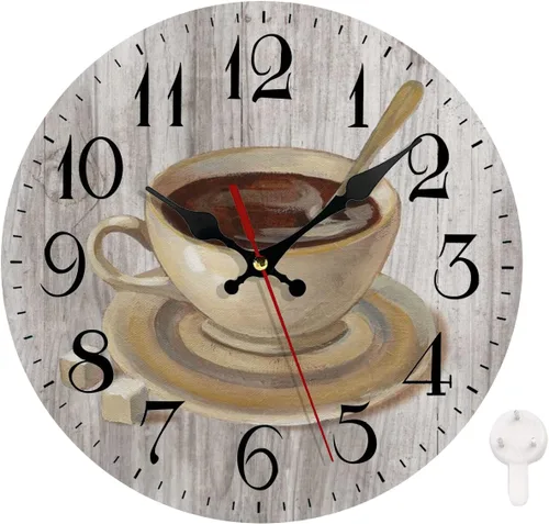 Vista 10 de LOKMU Reloj de pared silencioso sin tictac de 10 pulgadas, reloj redondo decorativo para sala de estar, cocina, hogar, baño, dormitorio, oficina